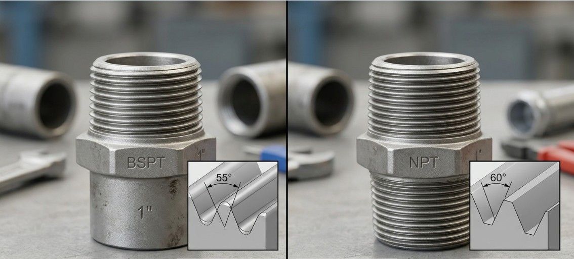 What is the Difference Between BSPT and NPT Thread Fittings?